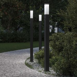 vidaXL Bolderverlichting met sensor 3 stuks 110 cm Zwart IP44