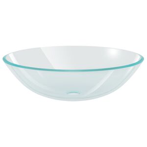 vidaXL Wasbak gehard glas 42 cm transparant