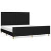 vidaXL Bedframe zonder matras stof zwart 160x200 cm