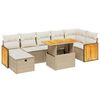 vidaXL 8-delige Loungeset met kussens poly rattan beige