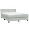vidaXL Boxspring met matras en LED fluweel lichtgrijs 160x220 cm
