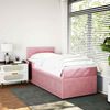 vidaXL Boxspring met matras fluweel roze 90x200 cm