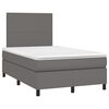 vidaXL Boxspring met matras kunstleer grijs 120x190 cm