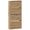 vidaXL Schoenenkast Artisan Eiken 80 x 21 x 163,5 cm Bewerkt hout