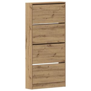 vidaXL Schoenenkast Artisan Eiken 80 x 21 x 163,5 cm Bewerkt hout