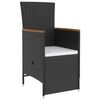 vidaXL 5-delige Tuinset met kussens poly rattan zwart
