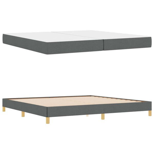 vidaXL Boxspringbed met matras Donkergrijs 200 x 200 cm Stof