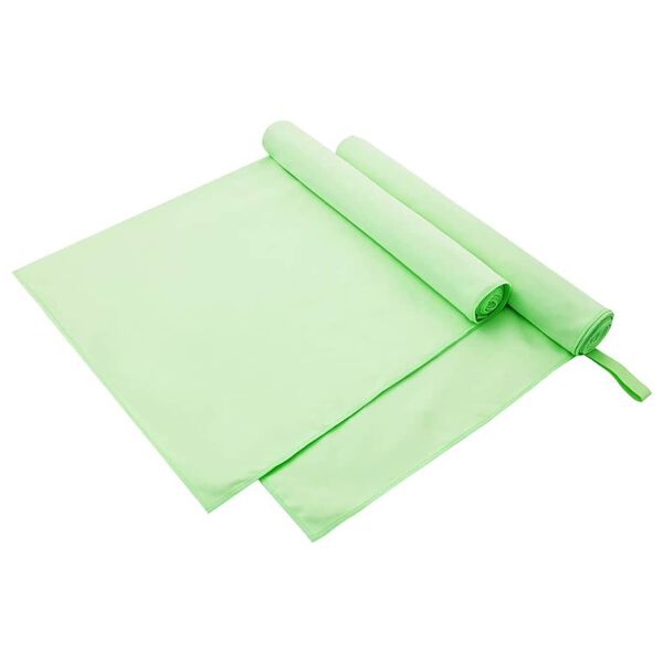 vidaXL Sporthanddoeken 2 pcs Groen 180 x 90 cm Polyester en polyamide