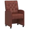vidaXL Dining Stoelen met Wielen 2 pcs Glanzend bruin 58 x 67 x 97 cm