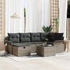 vidaXL Tuin Sofa Set met kussen met opslag 7 pcs Grijs poly rattan
