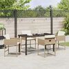 vidaXL Tuin eettafelset 5 pcs Beige poly rattan