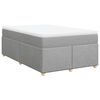 vidaXL Boxspring met matras stof lichtgrijs 120x200 cm
