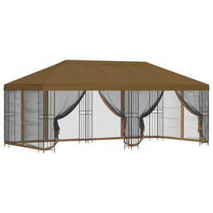 vidaXL Paviljoen met zijwanden 6 x 3 m Taupe Polyester en staal