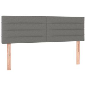 vidaXL Hoofdborden 144x5x78/88 cm stof donkergrijs