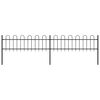 vidaXL Tuinhek met ringtop staal 359x60 cm zwart