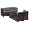 vidaXL 5-Zits Tuin Sofa met Kussens Rattan Look PP Bruin