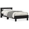 vidaXL Bedframe met hoofdeinde Zwart Eiken 90 x 190 cm Bewerkt hout