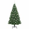 vidaXL Kunstkerstboom Groen 210 cm PVC en Staal en Kunststof