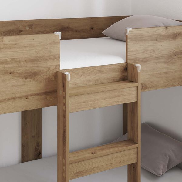 vidaXL Bunk Bed voor Kinderen Artisan Eiken 80 x 160 cm Bewerkt hout