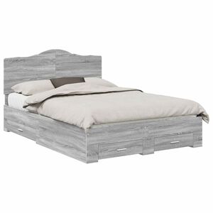 vidaXL Bedframe met hoofdeinde Grijs Sonoma 140 x 200 cm Bewerkt hout