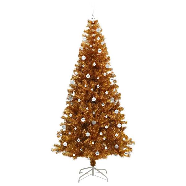vidaXL Kerstboom met 300 LED met standaard Goud 240 cm PET