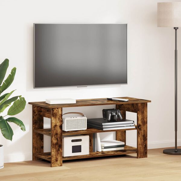 vidaXL TV-standaard Gerookt eiken 100 x 40 x 50 cm