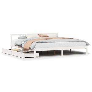 vidaXL Bedframe zonder matras massief grenenhout wit 200x200 cm