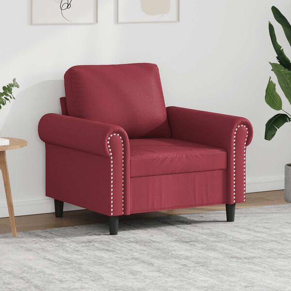 vidaXL Fauteuil 60 cm kunstleer wijnrood