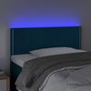 vidaXL Hoofdbord LED 100x5x78/88 cm fluweel donkerblauw