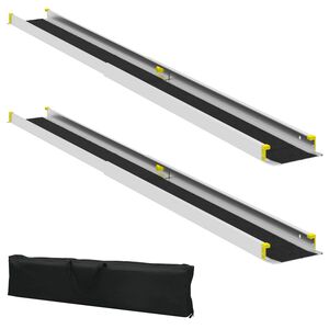 vidaXL Rolstoelhelling 2 pcs Zwart 213,5 x 19,5 x 5,5 cm Aluminium