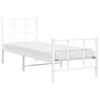 vidaXL Bedframe met hoofd- en voeteneinde metaal wit 80x200 cm