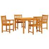 vidaXL Tuin eettafelset 5 st Bruin Massief acaciahout