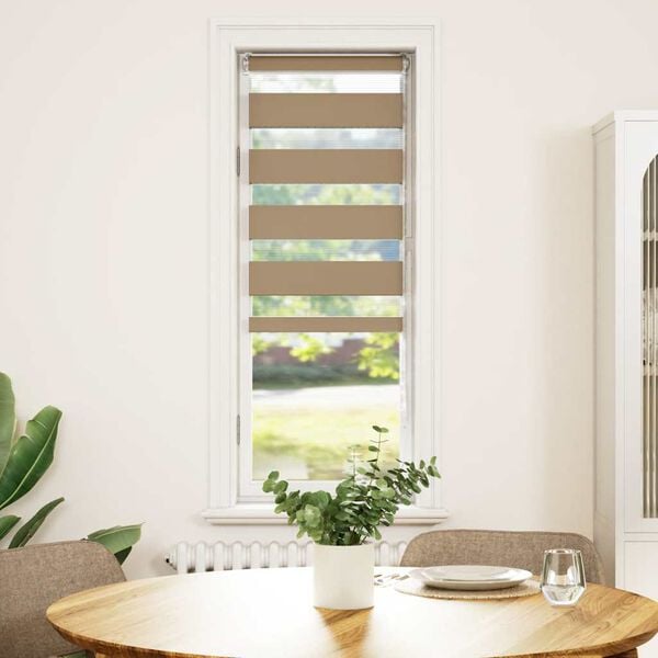 vidaXL Zebra Blind 50x150 cm stofbreedte 55,9 cm polyester zandbruin