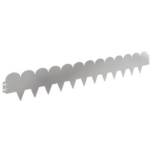 vidaXL Gazonrand 10 st 103 x 15 cm Staal Zilverkleurig