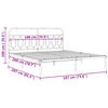 vidaXL Bedframe met hoofdbord metaal zwart 180x200 cm