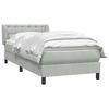 vidaXL Boxspring met matras fluweel lichtgrijs 80x220 cm