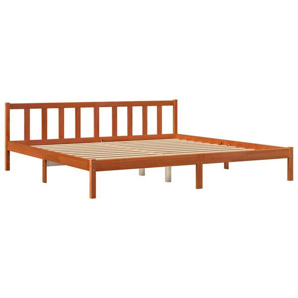 vidaXL Bedframe zonder matras massief grenenhout wasbruin 200x200 cm