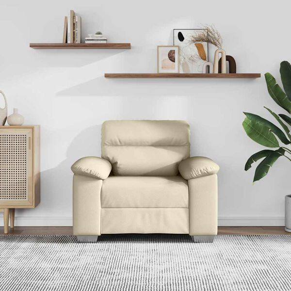 vidaXL Sofastoel Cr&egrave;me 100x81x84 cm Kunstleer