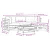 vidaXL 5-delige Loungeset met kussens massief hout wit