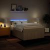 vidaXL Boxspring met matras stof cr&egrave;mekleurig 140x200 cm