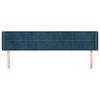 vidaXL Hoofdbord met randen 183x16x78/88 cm fluweel donkerblauw