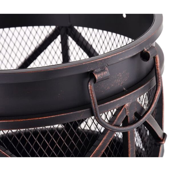 Lund 2-in-1 Vuurkorf met handgrepen zwart