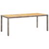 vidaXL Tuintafel 190x90x75 cm poly rattan en acaciahout grijs
