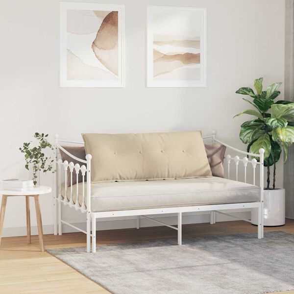 vidaXL Rugkussen Cr&egrave;me 120 x 50 cm Microvezel Stof