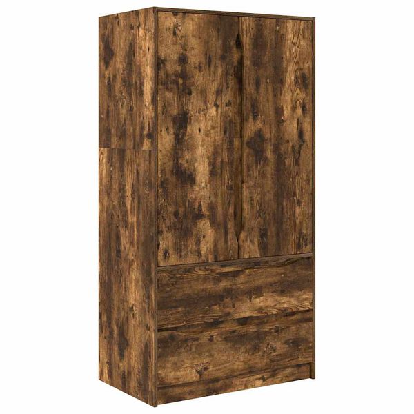 vidaXL Badkamer Kast Gerookt eiken 79,5 x 49 x 156 cm Bewerkt hout