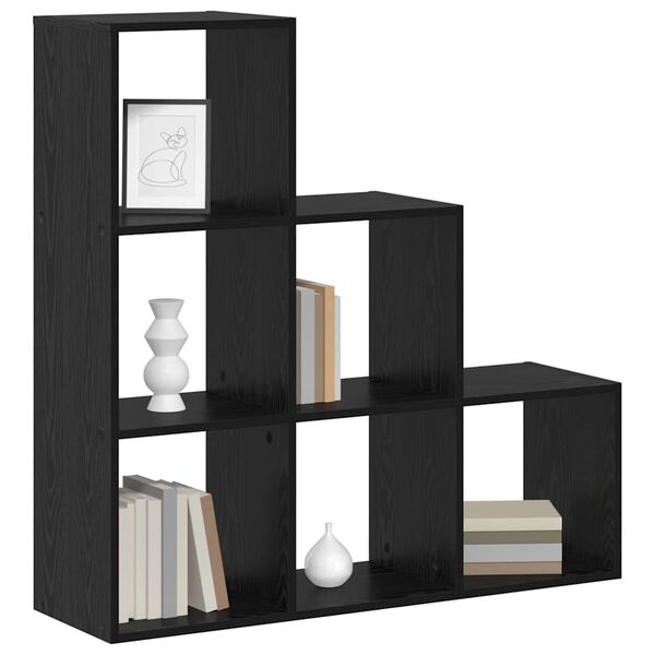 vidaXL Kamerscherm Boekenkast Zwart Eiken 99 x 29 x 99 cm Bewerkt hout