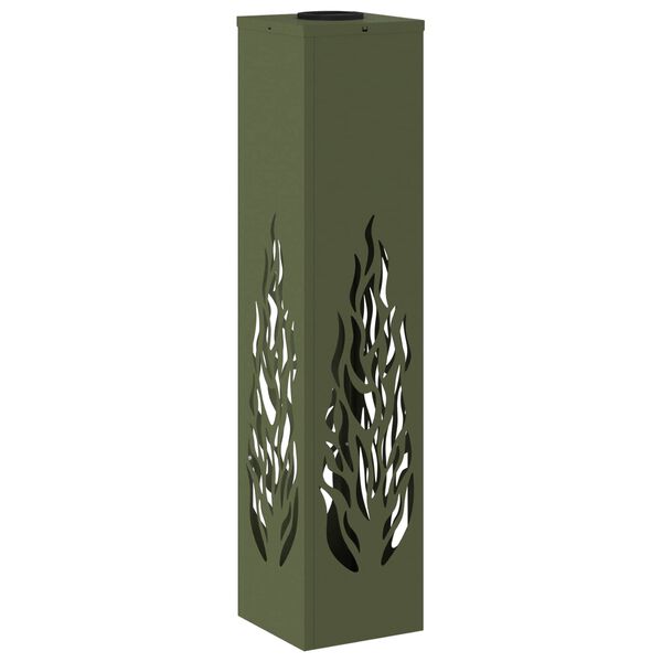 vidaXL Solar LED Pad Licht 2 pcs Olijf Groen Koudgewalst staal