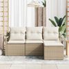 vidaXL Bankstel 4 pcs Beige poly rattan