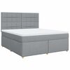 vidaXL Boxspring met matras stof lichtgrijs 180x200 cm