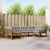 vidaXL Buiten bankenset met kussen 6 pcs Natuurlijk en Lichtgrijs